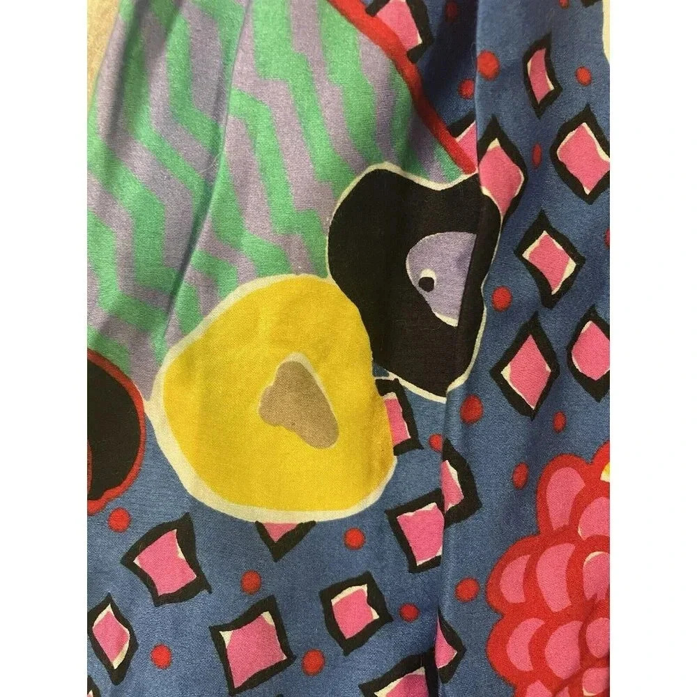 Worthington Vintage 80's Pleated Colorful Floral Midi Skirt w/ Pocket Size 12 - Picture 11 of 13